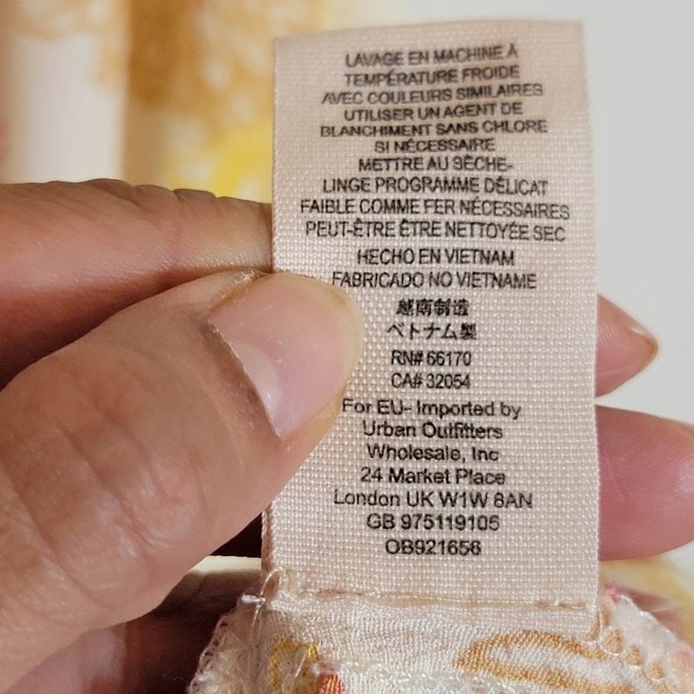 Free People Cream Mini Dress with Pink and Yellow Floral Motif - Picture 11 of 12